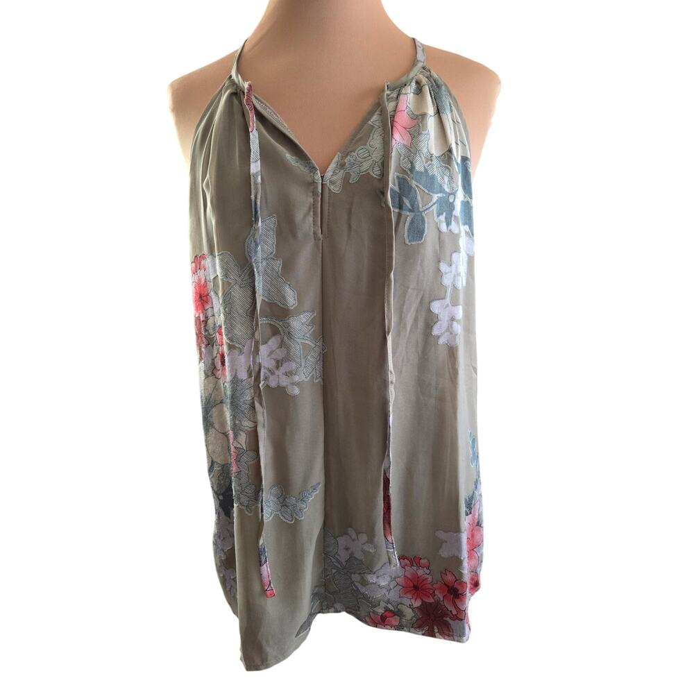 Anthropologie One Fine Day Floral Halter Tank Top Blouse Boho Festival Flowy